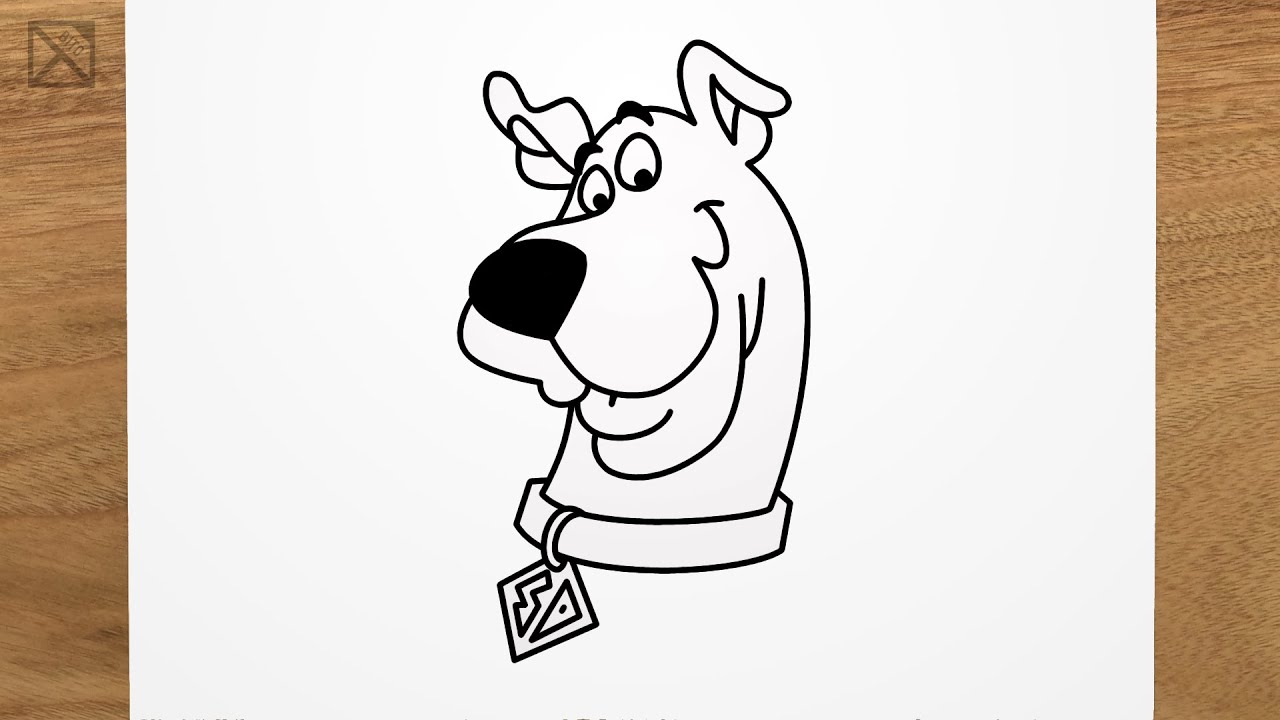 How to draw SCOOBY-DOO step by step, EASY