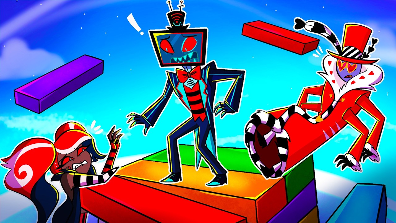 The Vees VS GIANT JENGA... (Hazbin Hotel)