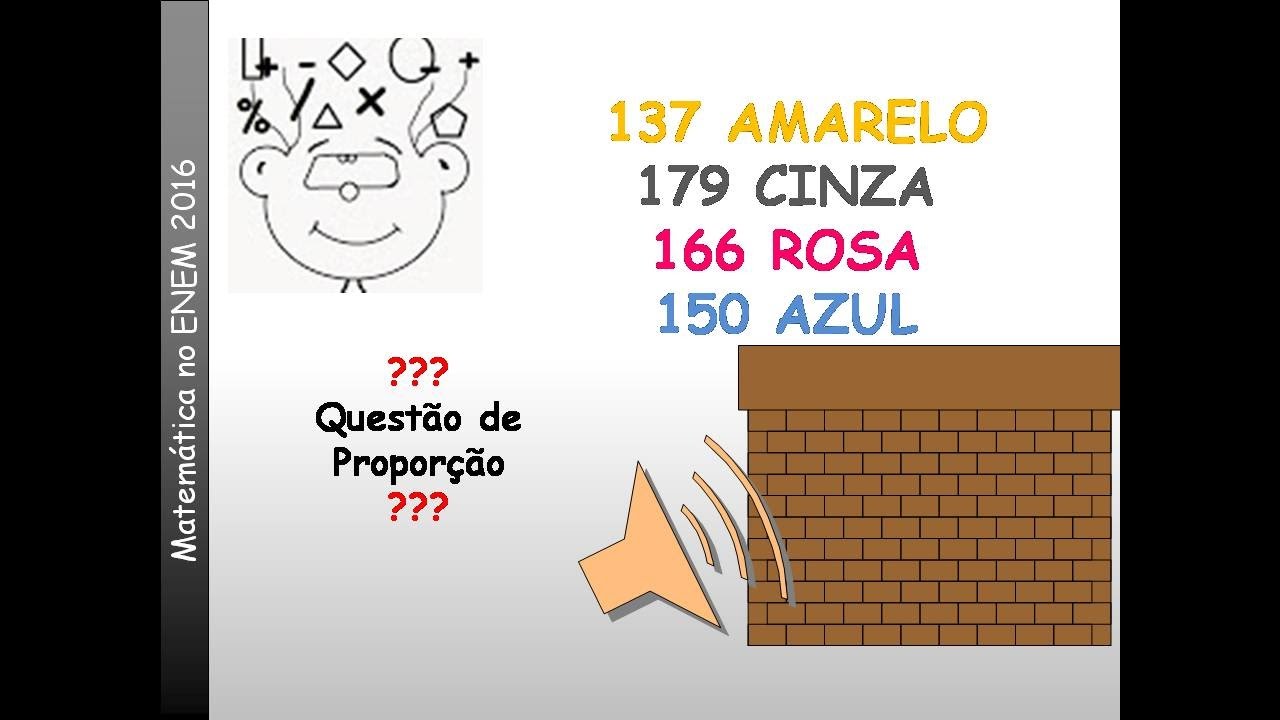 Matemática ENEM 2016 -  137 AMARELO– 179 CINZA– 150 AZUL– 166 ROSA - Para a construção de isol...