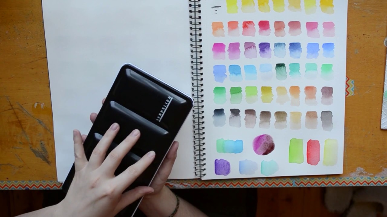 Sennelier l'Aquarelle Watercolour Set of 48 - Unboxing & Swatching