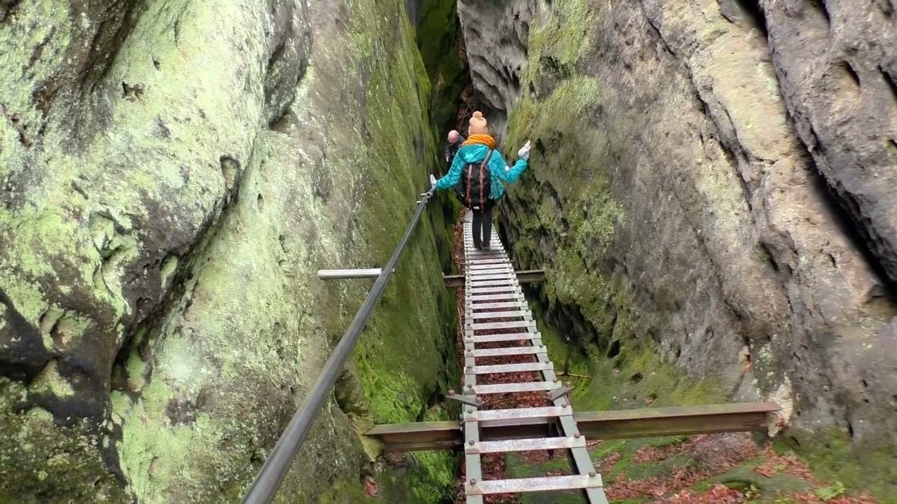 Wanderung zur Engen Stiege, den Hohen Wänden und zur Balzhütte / Böhmische Schweiz /České Švýcarsko
