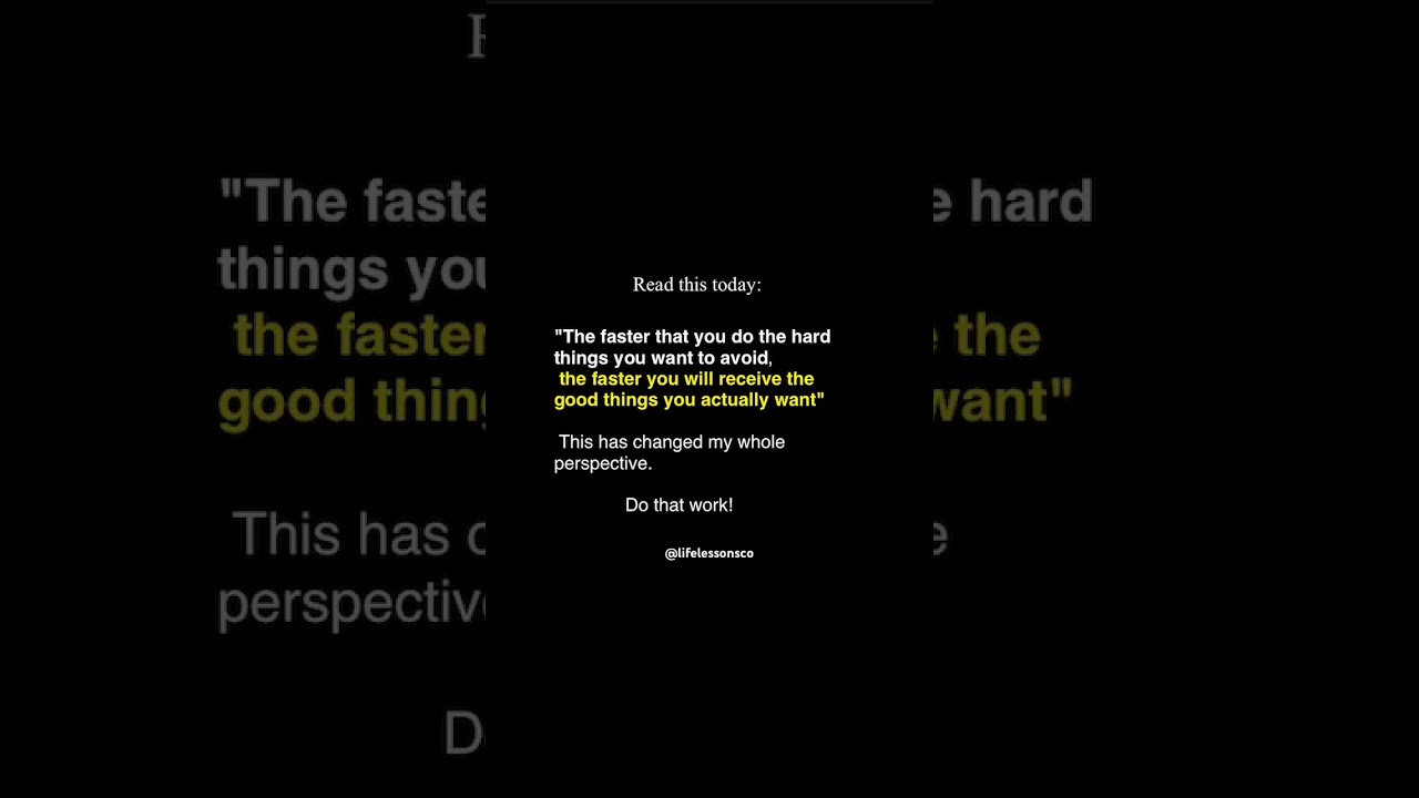 Do the hard thing first 