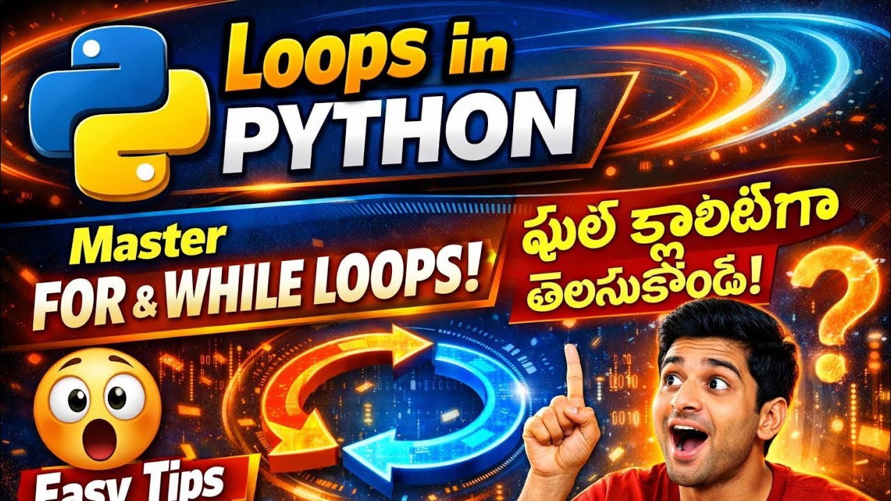 Python Loops From Zero to Hero 🚀 || Telugu || Beginner Friendly to learn 