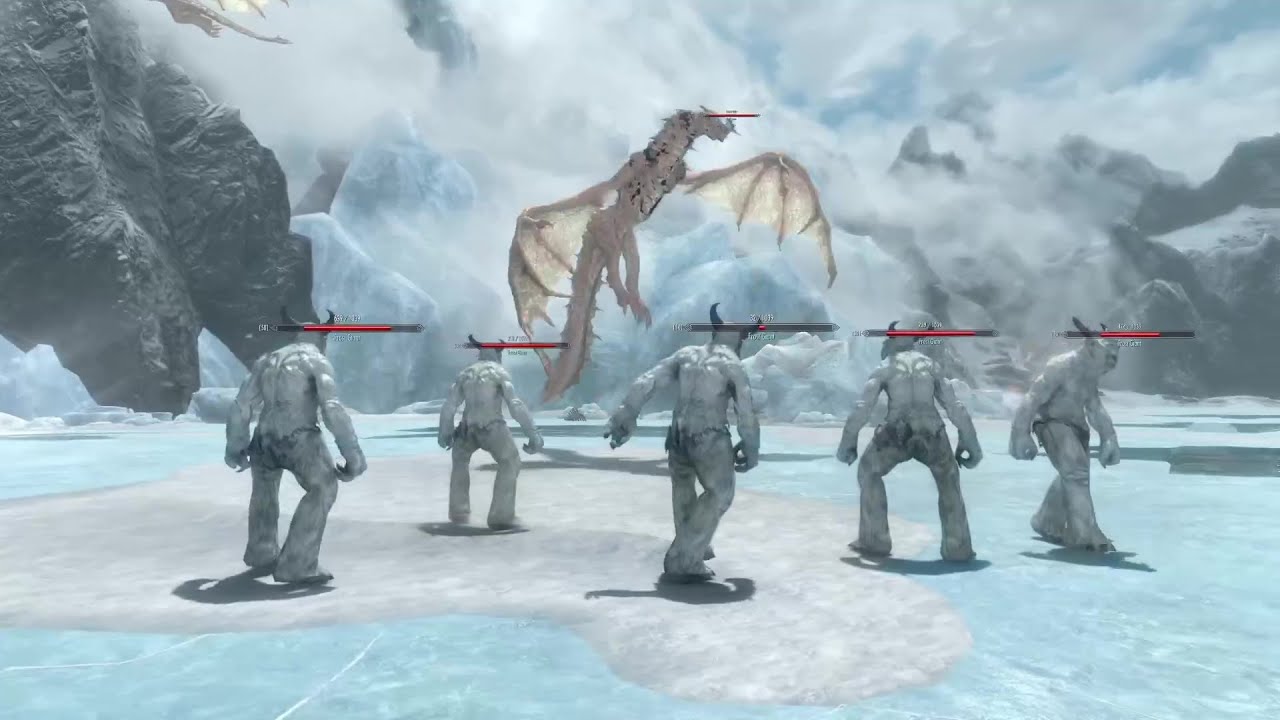 Skyrim Battles - Frost Giant vs. Frost Trolls, Pyromancer, Dragon Priest, and more