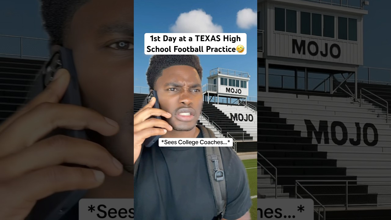 1st Day at a TEXAS High School Football Practice🤣 #texas #highschool #firstday #thaddboii