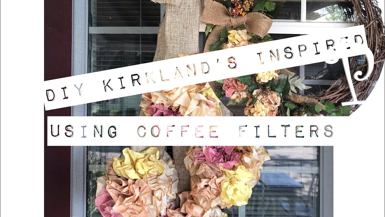 Fall DIY Kirkland’s inspired hydrangea door swag with matching wreath! Using COFFEE FILTERS!