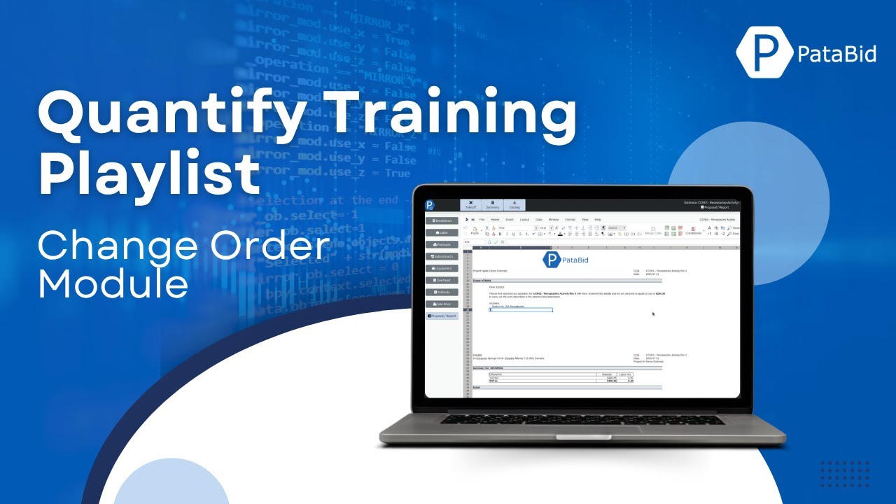 Change Order Module | Electrical Estimating Software Guide
