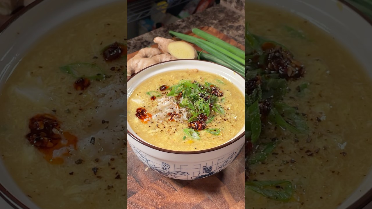 Crab & corn egg drop soup 🌽🐣