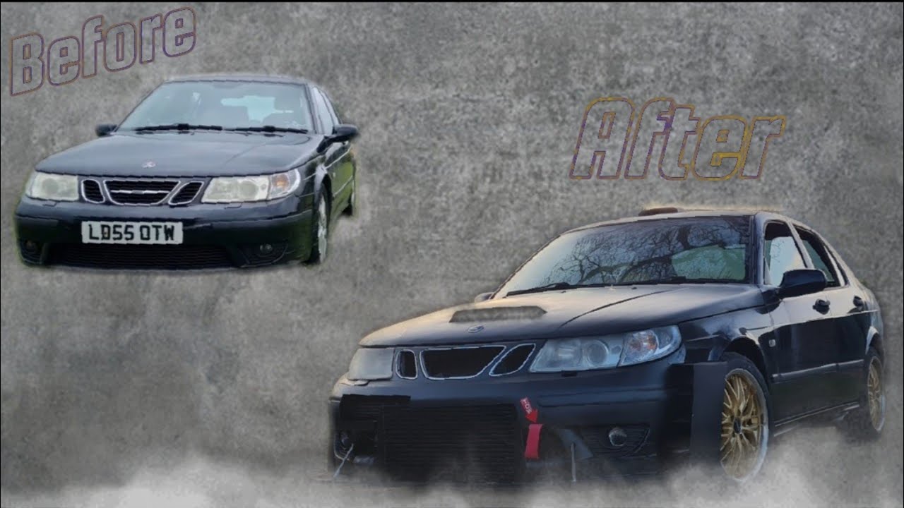 Building a Saab 9-5 aero track car in 8 minutes. Full FrankenSaab build in one video.