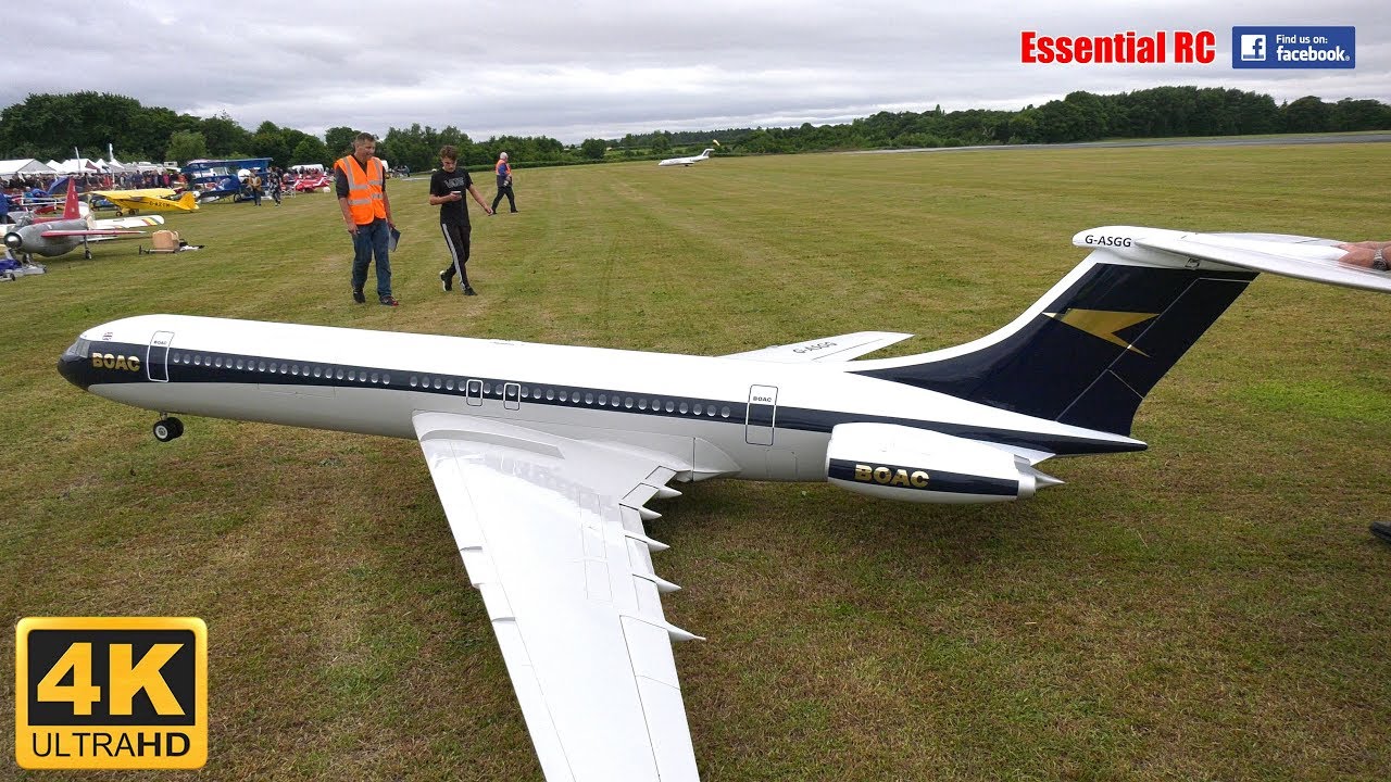 🛫 GIANT RC VICKERS VC10 with FOUR micro JET ENGINES [*UltraHD and 4K*]