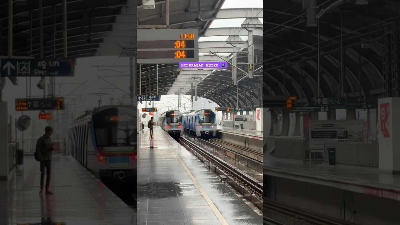 Hyderabad metro trains 🚂 #hyderabad  #metro #travel #blueline #metrotrain #secunderabad #journey
