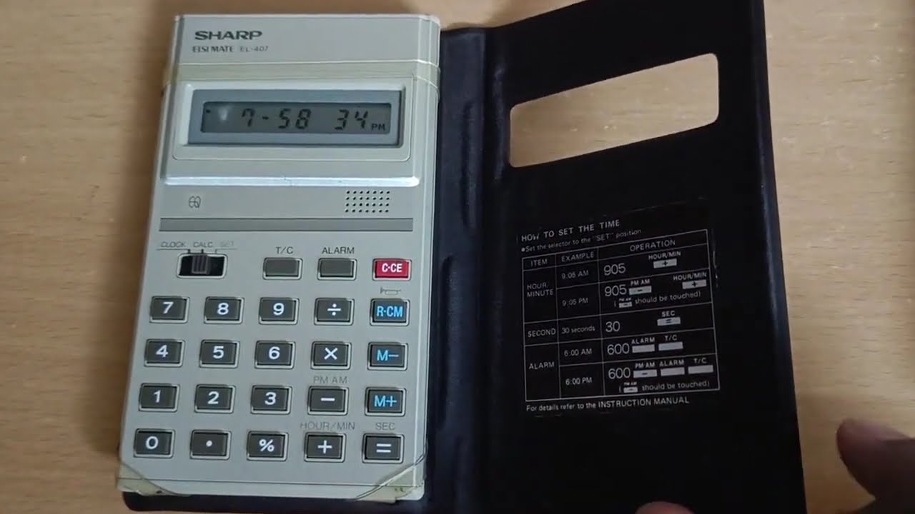 Sharp EL-407 Calculator + Clock (1981) | Demo | Japan made