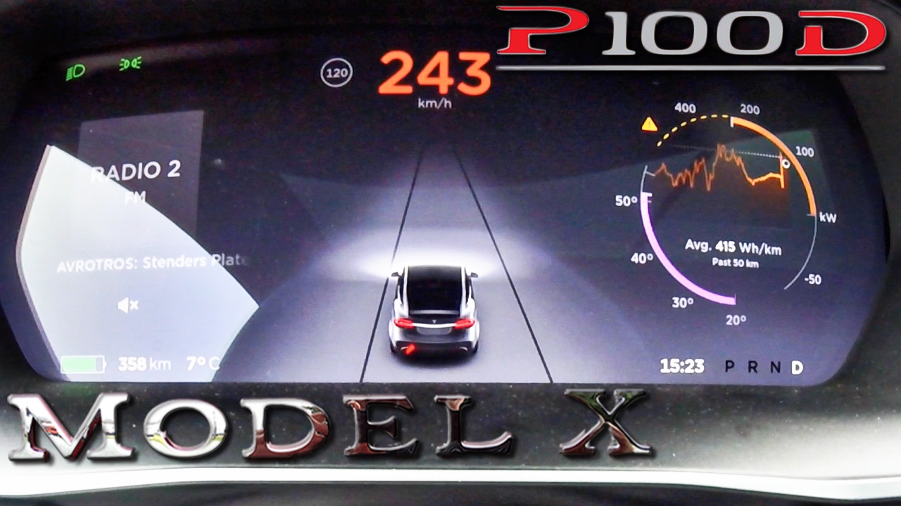 Tesla Model X P100D LUDICROUS Acceleration 0-242 km/h by AutoTopNL