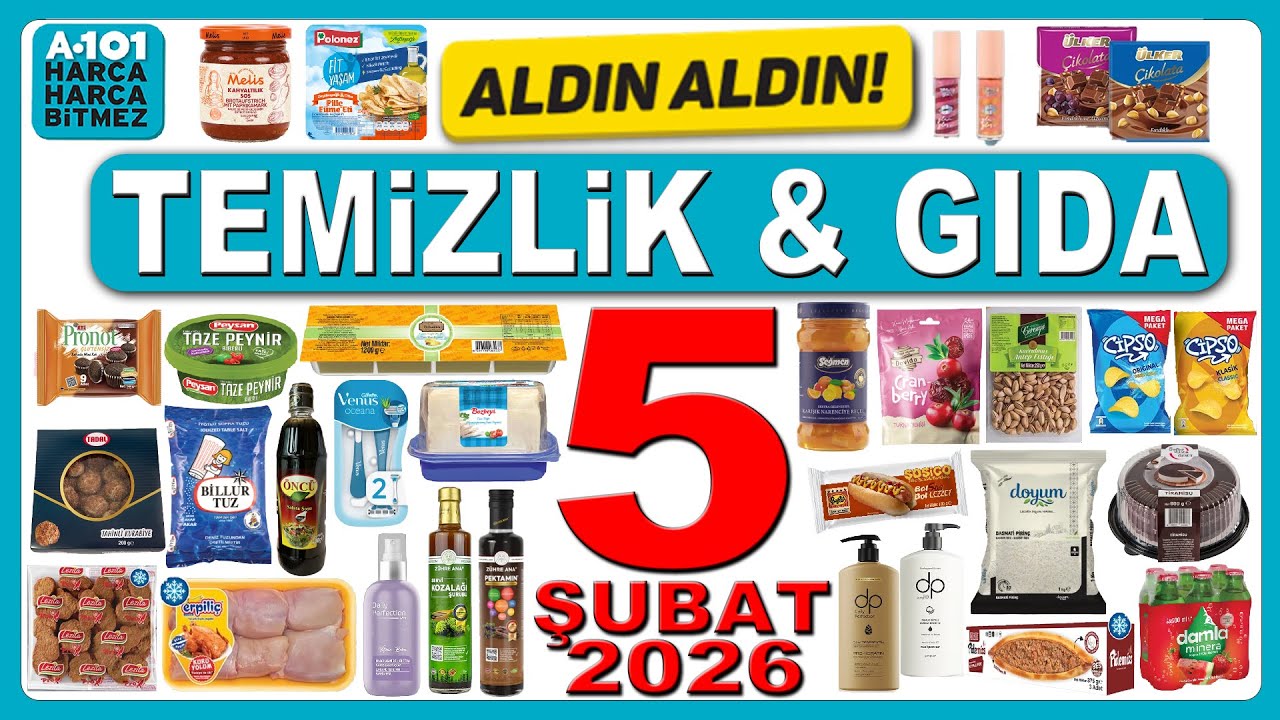A101 GIDA ÜRÜNLERİ BU HAFTA | A101 5 ŞUBAT 2026 BAKKALİYE ÜRÜNLERİ | A101 MARKET İNDİRİMLERİ
