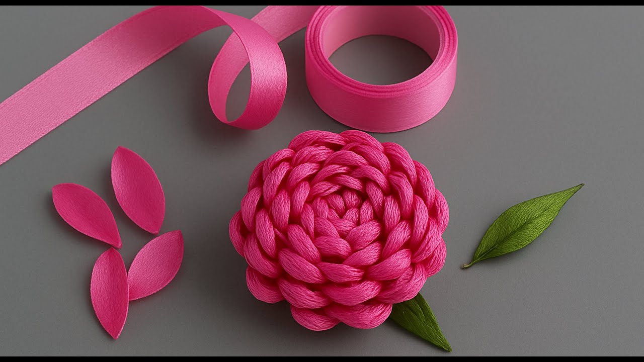 How to make satin ribbon flower like this | DIY