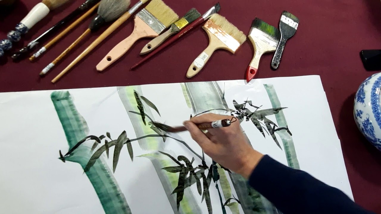 #20. Peinture à l'encre de Chine Bambou  水墨画  竹  李進書畫