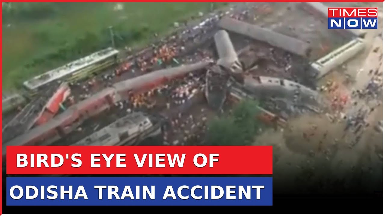 Trains Bogies Intertwined-Bird's Eye View Of The Odisha Train Accident Site | Latest News