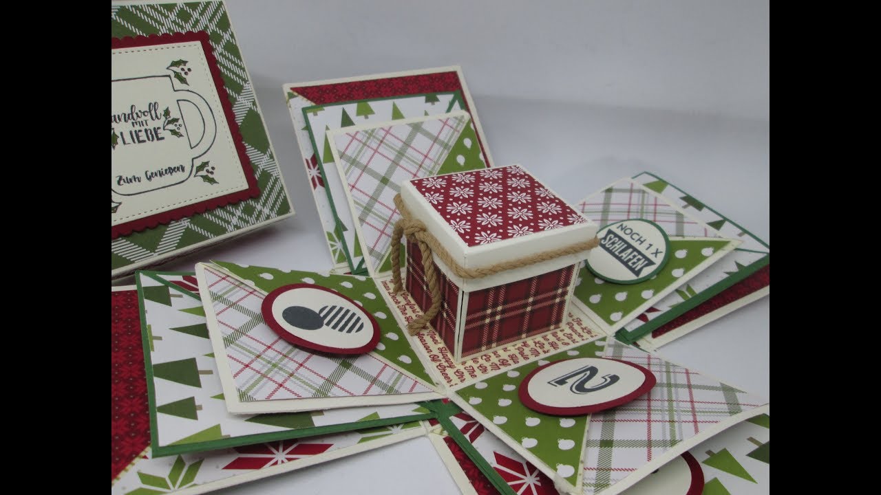 Explosionsbox Tee-Adventskalender mit Stampin' Up!