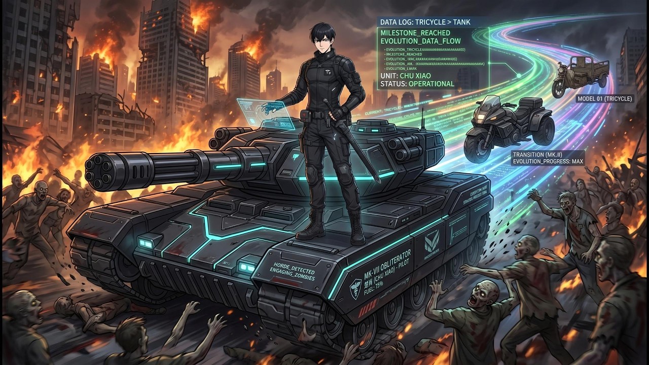 Starting with a small trike, killing monsters to upgrade into a tank&mdash;anyone in my way gets crushed!