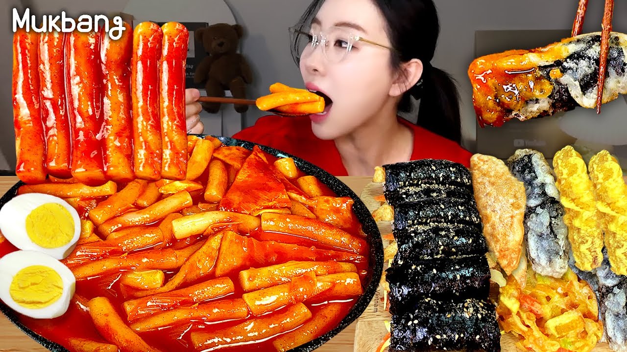 엽떡보다 맛있는 초간단 집떡볶이 먹방☆ ft.꼬마 김밥 & 모듬튀김ㅣTteockbokki & Gimbap Mukbang