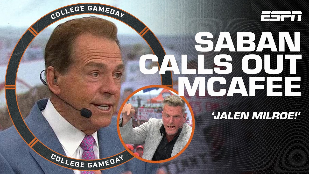Nick Saban interrupts Pat McAfee MID-SENTENCE to call out Milroe AS A PROBLEM 😤 | College GameDay