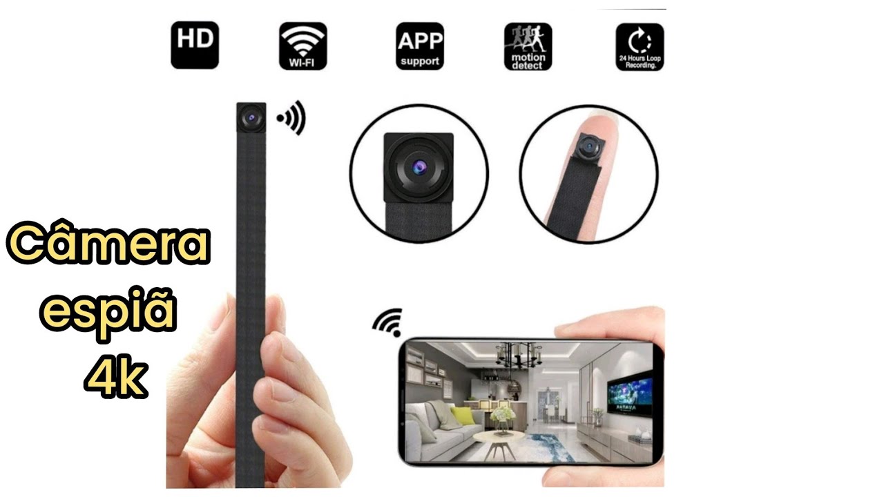 Mini câmera espiã Wi-Fi app mxcam como configurar