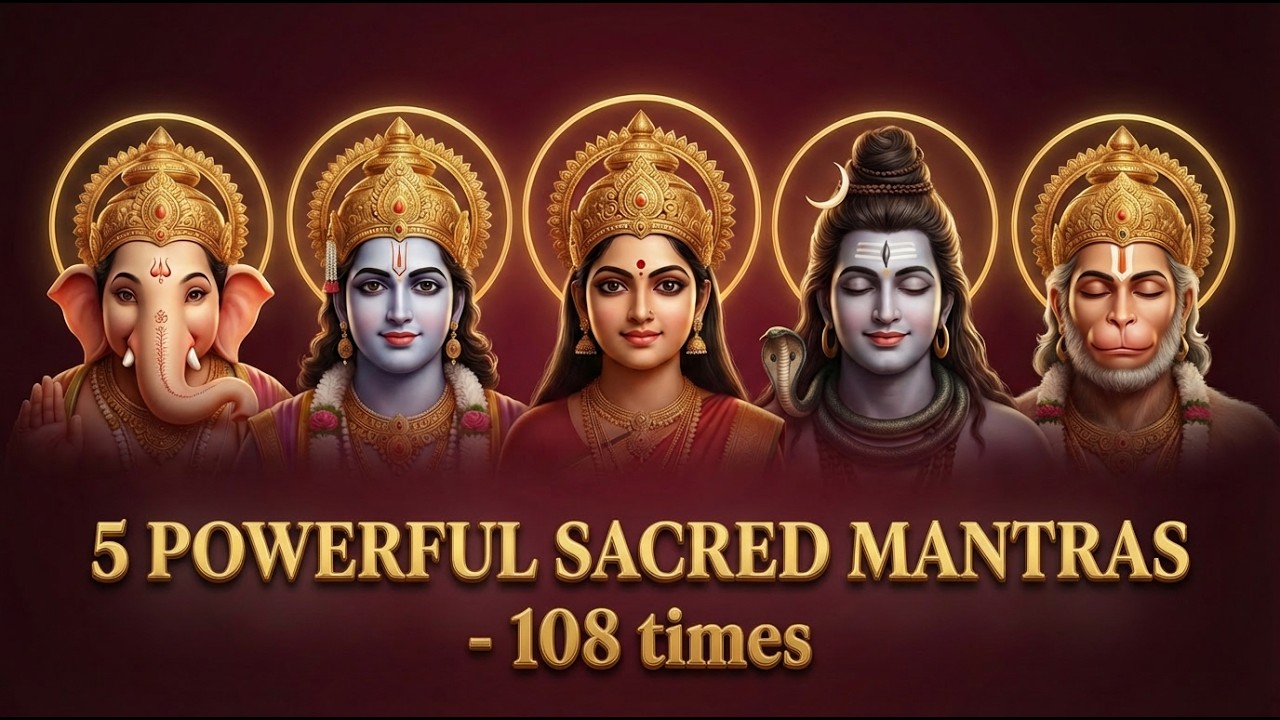 5 Powerful Sacred Mantras – 108 Times Chanting | Wealth, Health, Protection & Inner Peace