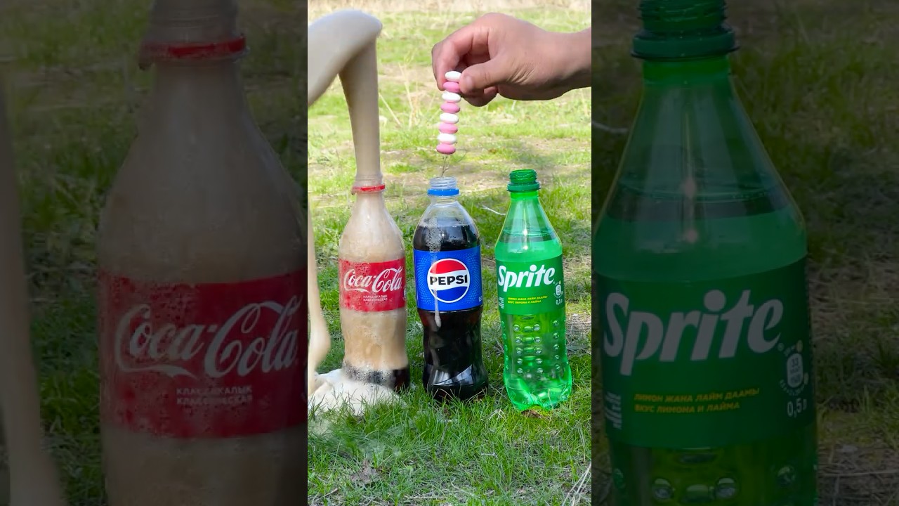 Coke, Pepsi, Sprite, who explodes more? Mentos vs Soda #experiment