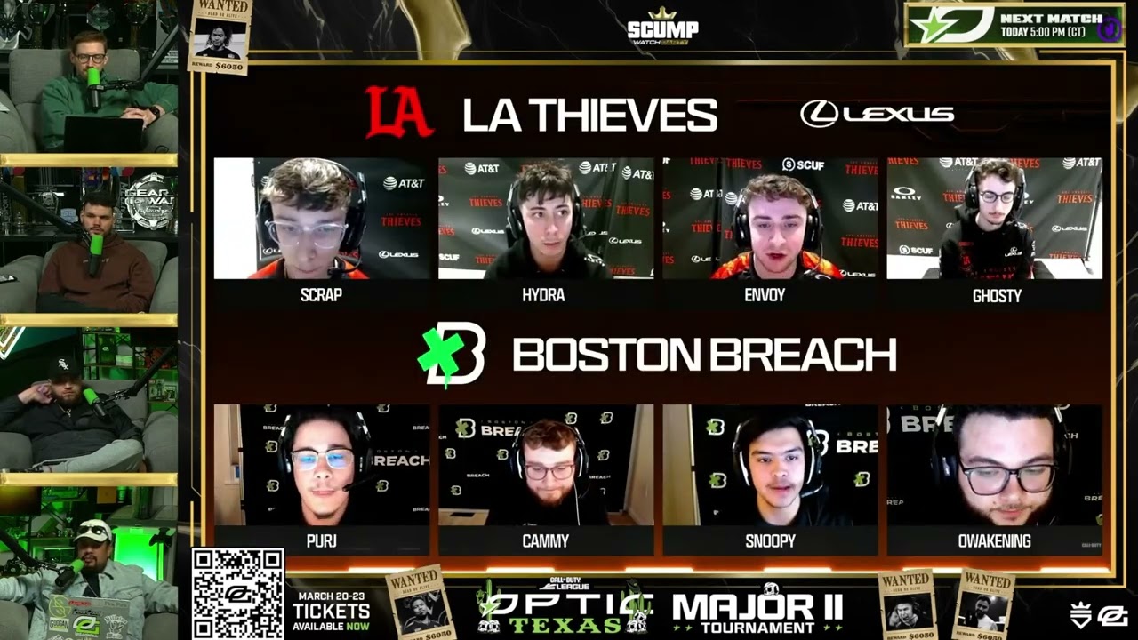 H3CZ and Scump React to Boston Upsetting Thieves! 😱 (Boston vs Thieves Map 5)