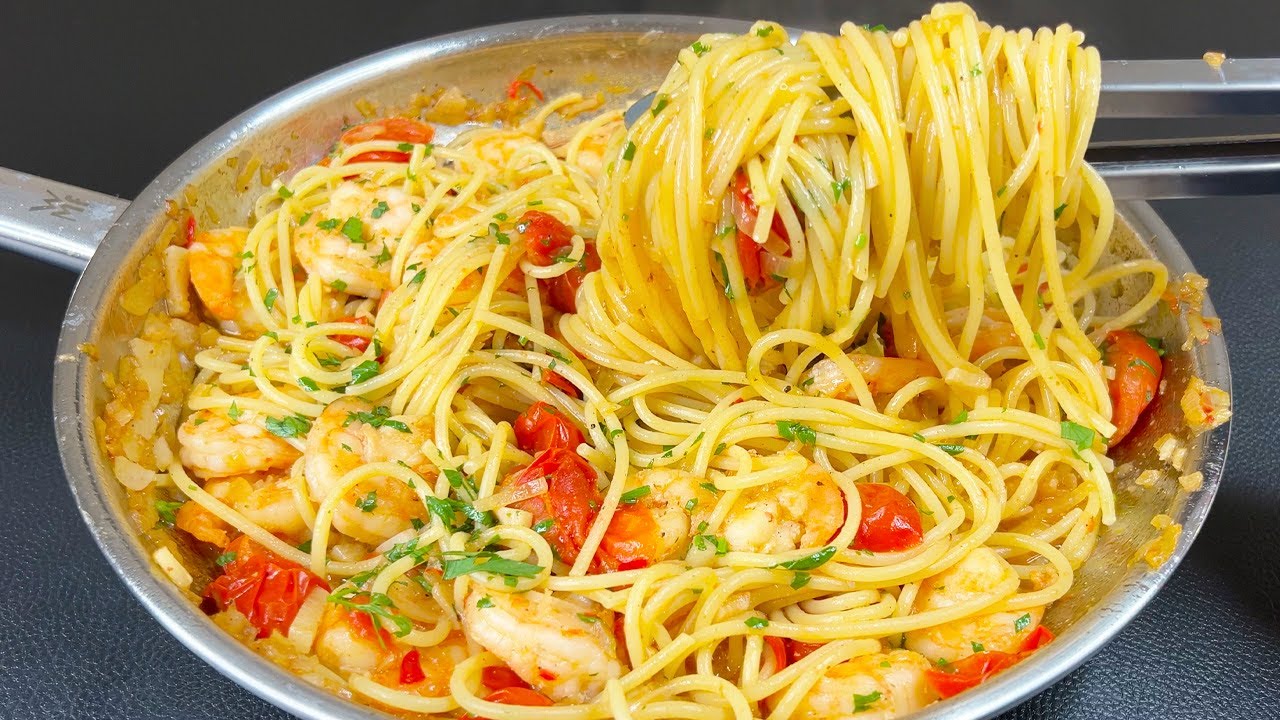 Garnelen Knoblauch Nudeln – schnelles, einfaches und unglaublich leckeres Rezept! Für Abendessen
