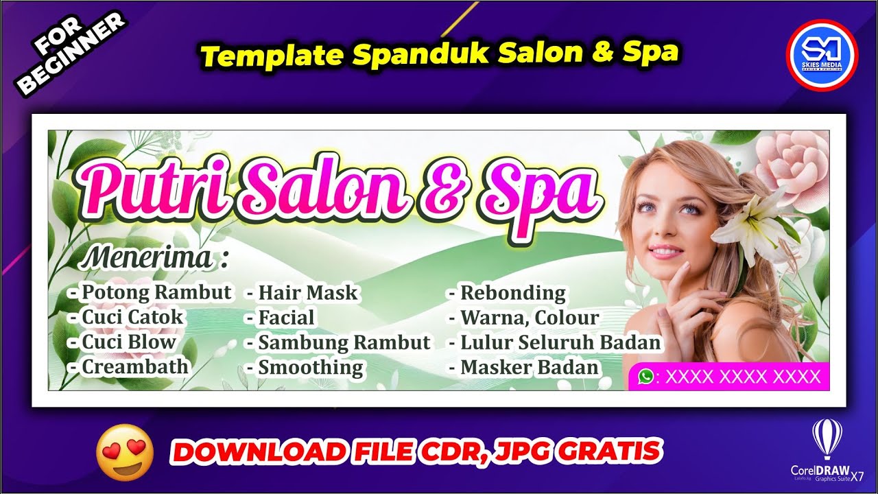 Spanduk Salon dan Spa 💇&zwj;♀️✨ | CorelDRAW