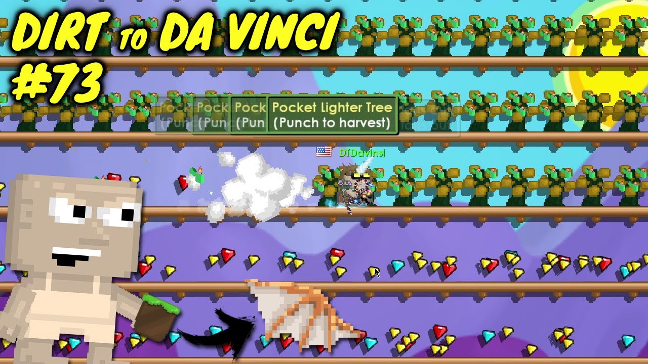 2475 WL TO 8600+ WL FROM POCKET LIGHTER MASS!! 🤑 | Dirt to Da Vinci Wings #73 | Growtopia