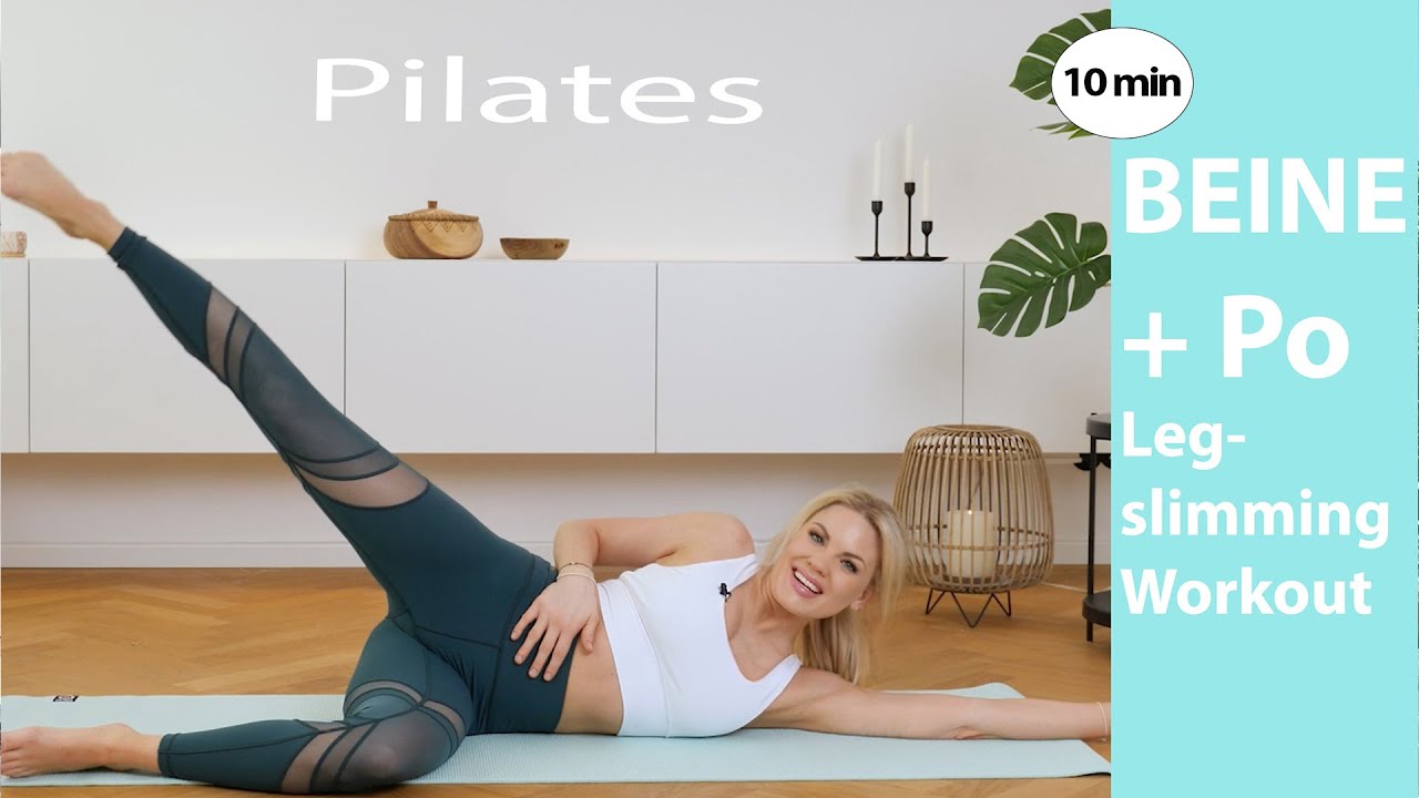 10min. Pilates f&uuml;r die OBERSCHENKEL + Po // Anti-Cellulite // Leg slimming workout
