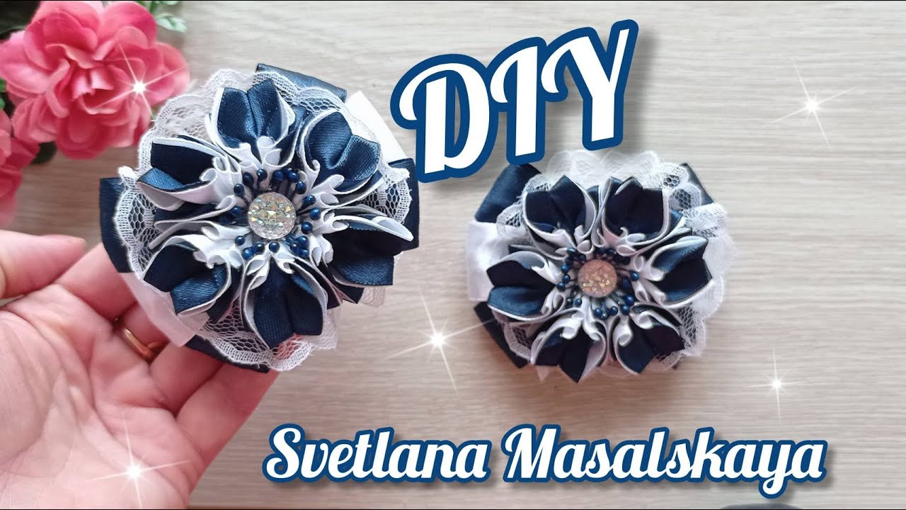 Школьные бантики из атласной ленты 2,5 см на каждый день/ DIY