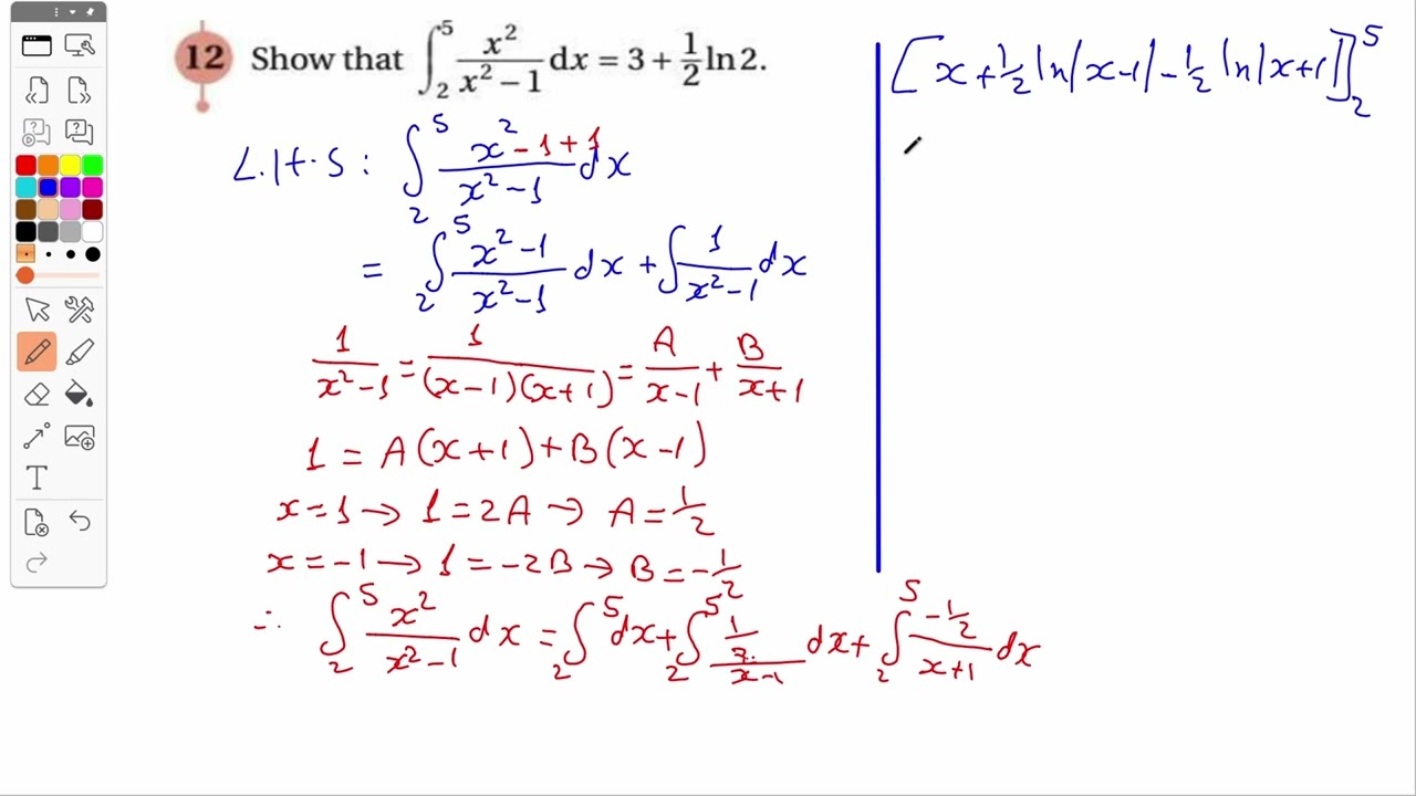 Integration | 5.6 Integrating using partial fractions. Q12