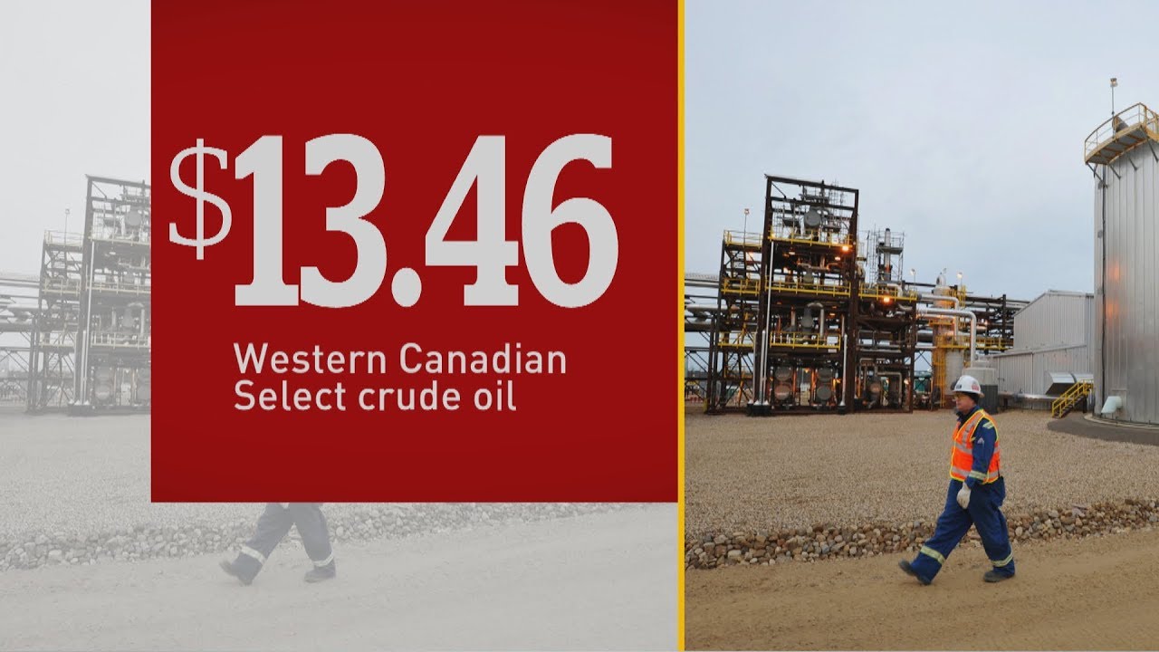 Canadian crude oil price falls to record low