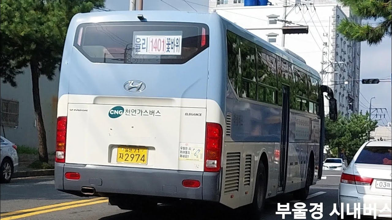 울산 학성버스 1401번 [율리공영차고지 ~ 꽃바위]구간 주행영상