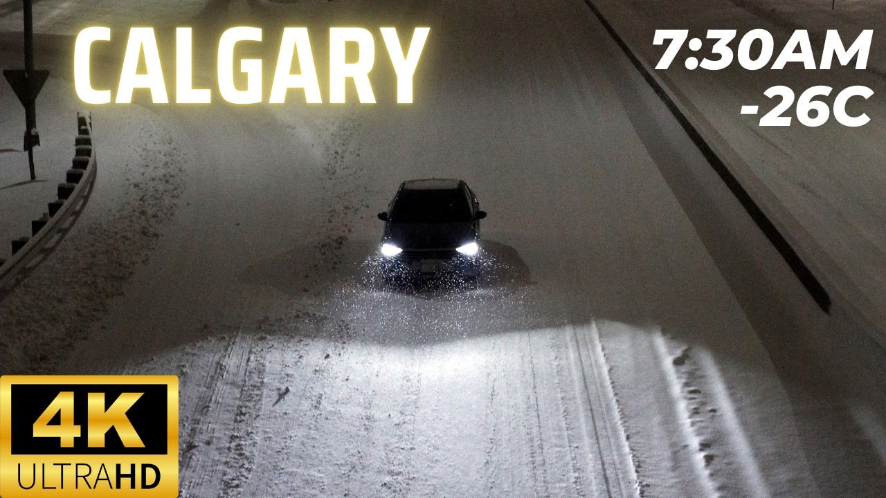 Calgary Snow Driving in Rush Hour❄️
