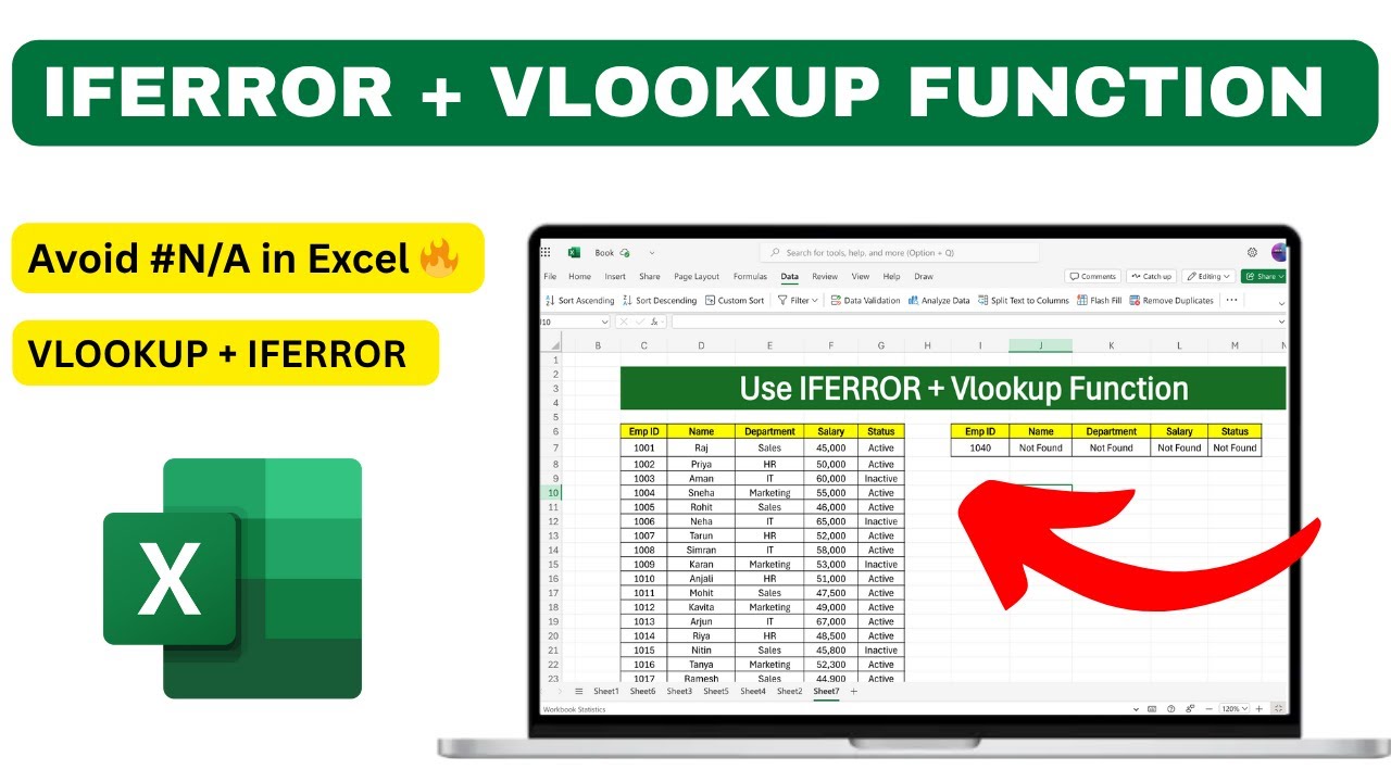 IFERROR + VLOOKUP in Excel | Employee Lookup Real Life Example | Avoid #N:A Errors Easily