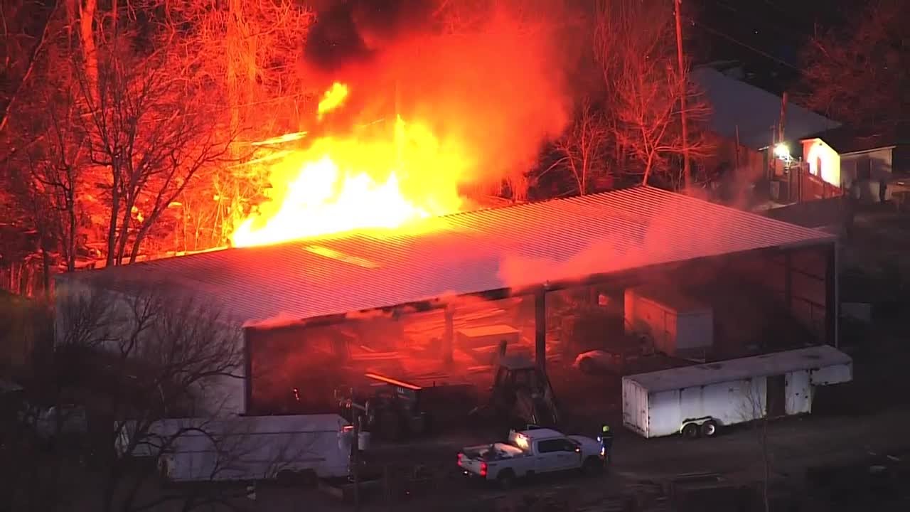 Crews battling large flames in southwest OKC