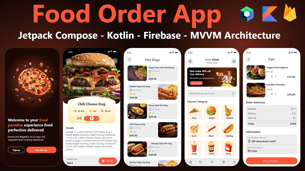 ✅ Food App android studio tutorial - how to make food ordering app?  🔥
