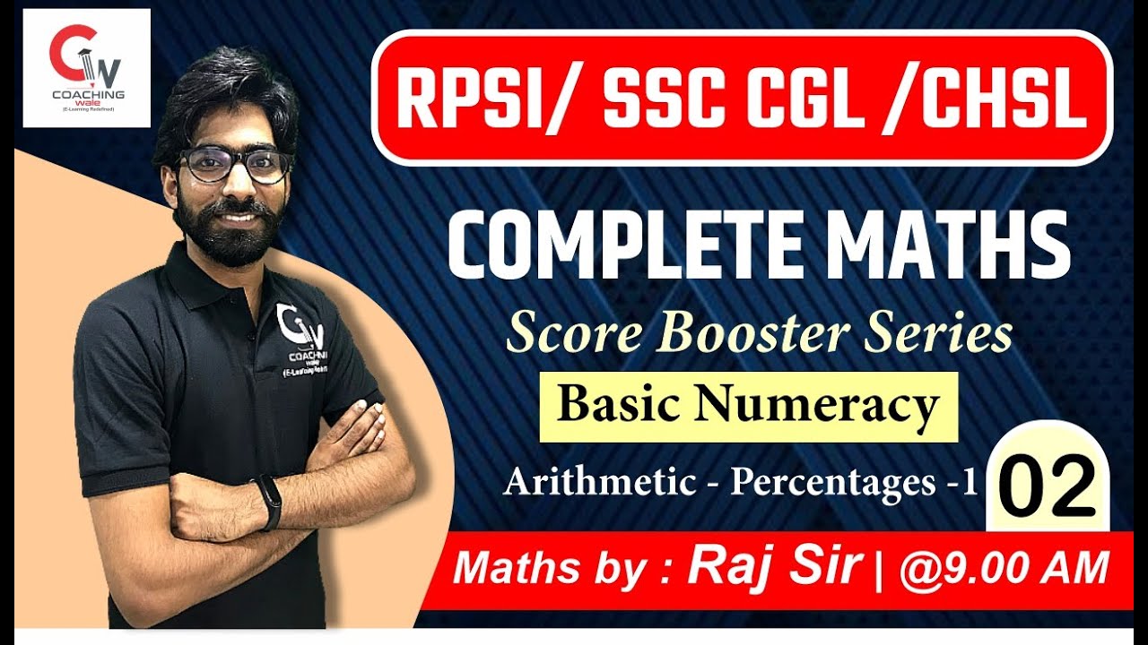 RPSI -Basic Numeracy || Arithmetic-Percentages-1 || Math's By Raj Sir