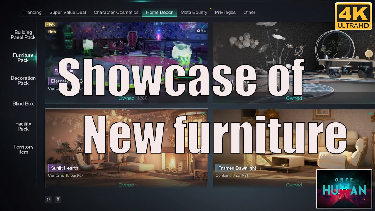 Showcase of new furniture | Once Human Gameplay 4K