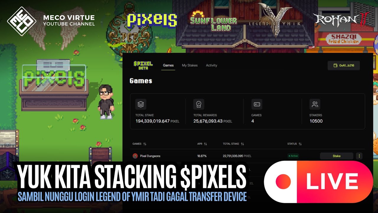 🔴Hari Ini Saya Mau Urus Cuan di Pixels Gais - MECO LIVE #164