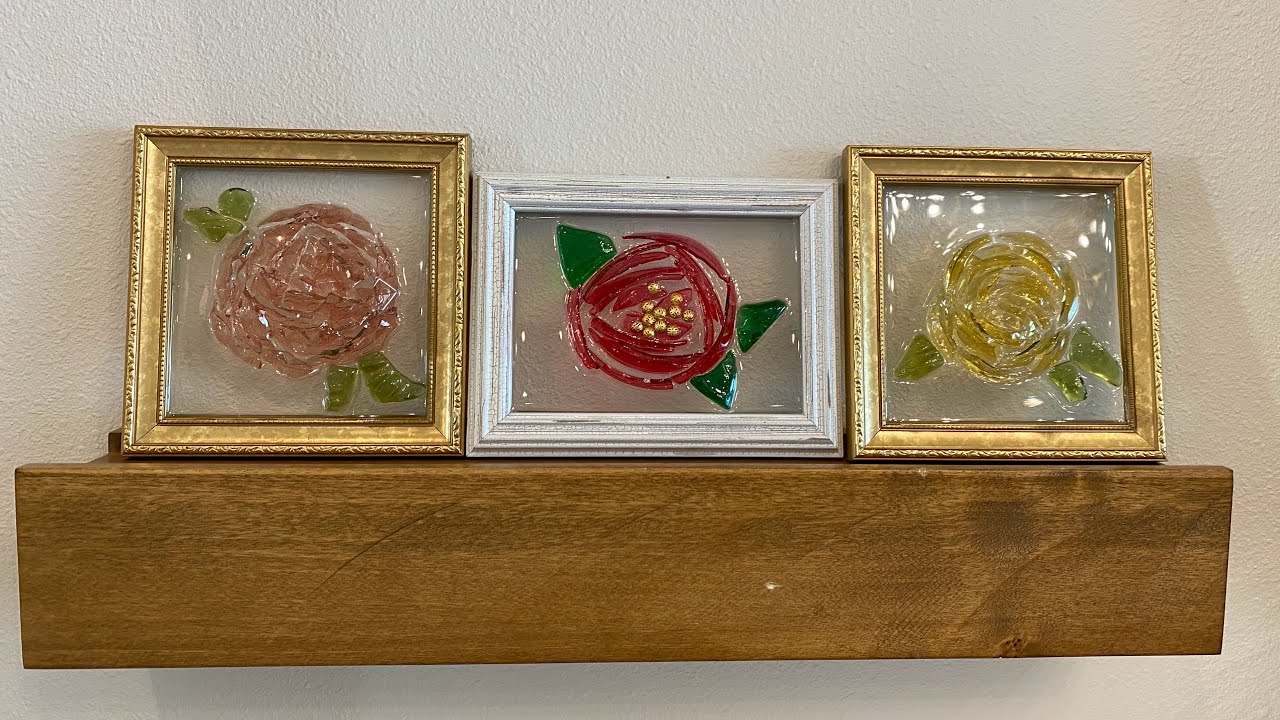 # 62 HOW TO CUT GLASS WITH A NIPPERS TO MAKE BEAUTIFUL FLOWERS GLASS & EPOXY RESIN. GLASS ON GLASS