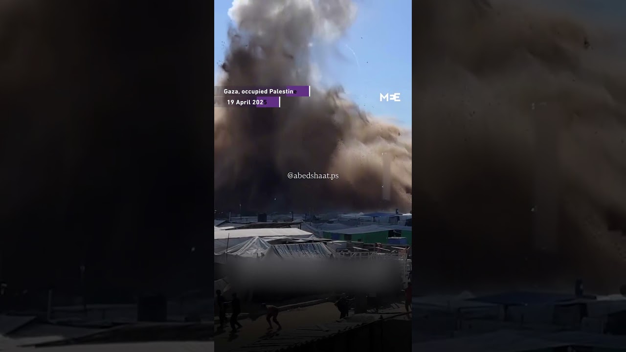 The moment Israeli air strike hits tents in Gaza