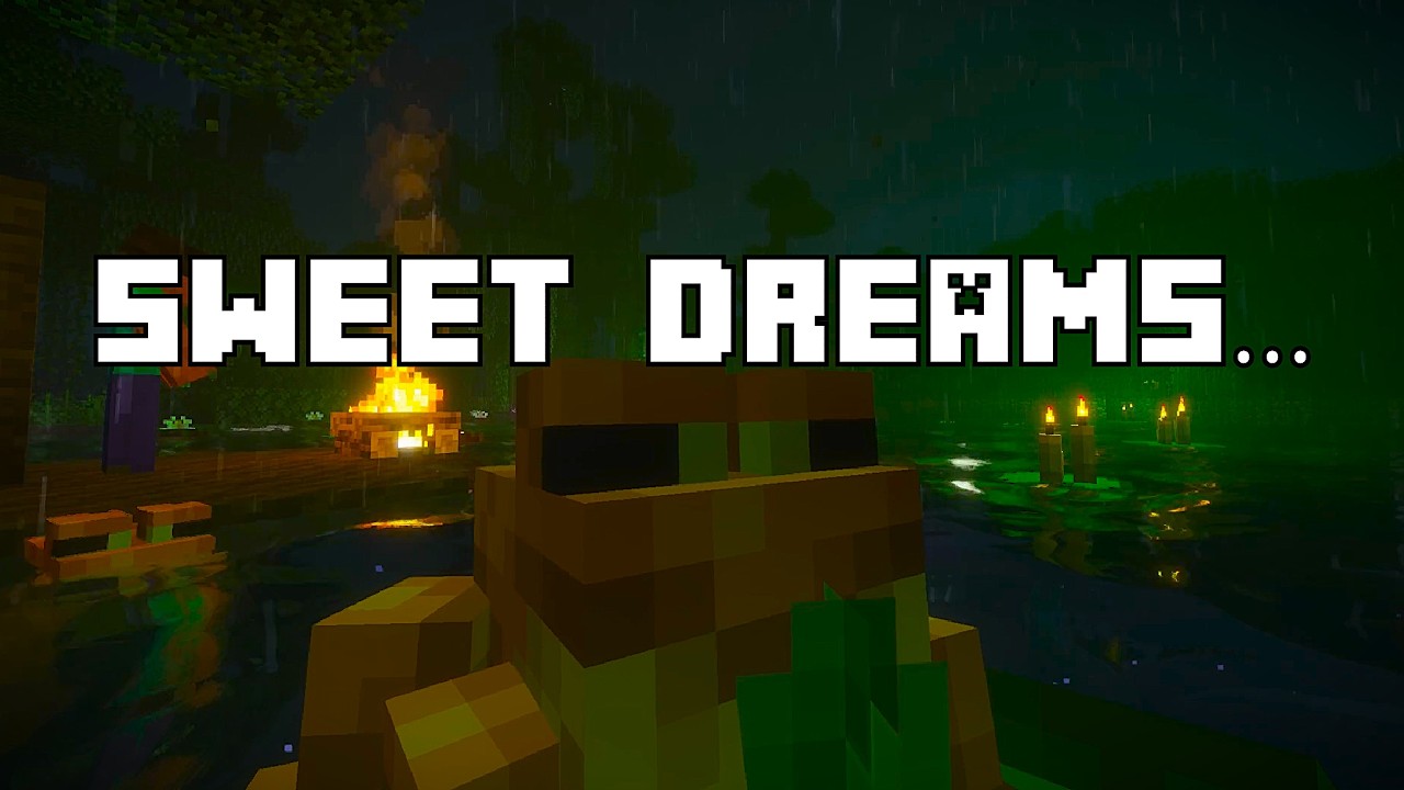 Sweet Dreams... (Minecraft Calm Piano Music w/ Rain Ambience For Sleeping)