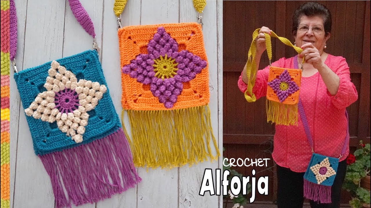 ALFORJA con granny Juliana de 3 colores tejida a crochet 🌸 / Tejiendo Perú