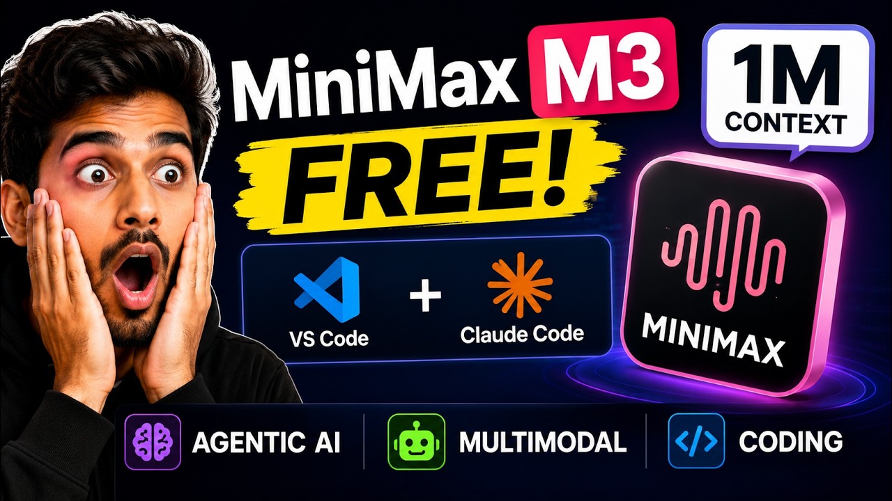 MiniMax M3 БЕСПЛАТНО в VS Code и Claude Code | Контекст 1М, агентный ИИ и мультимодальное програм...