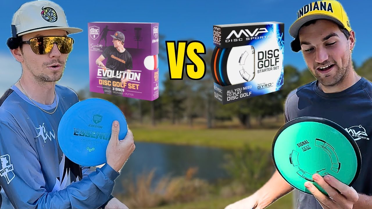 DISC GOLF STARTER PACK CHALLENGE!!! (Discmania vs. MVP)